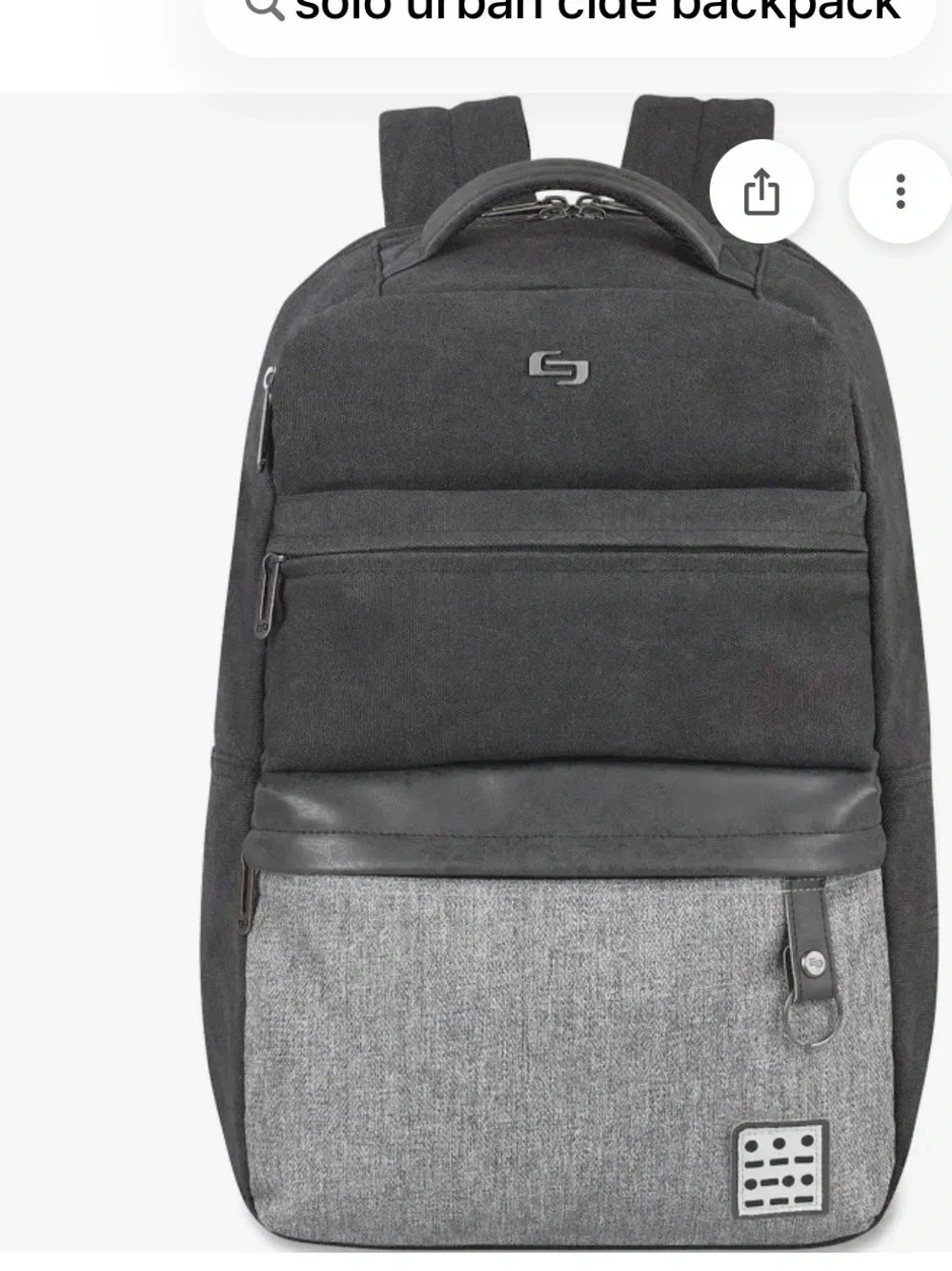 solo Two-Tone Black and Gray Men's Backpack